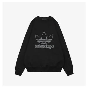 Balenciaga x Adidas Trefoil Logo Crewneck Shirt Black