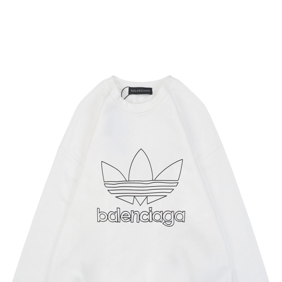 Balenciaga x Adidas Trefoil Logo Crewneck Shirt White