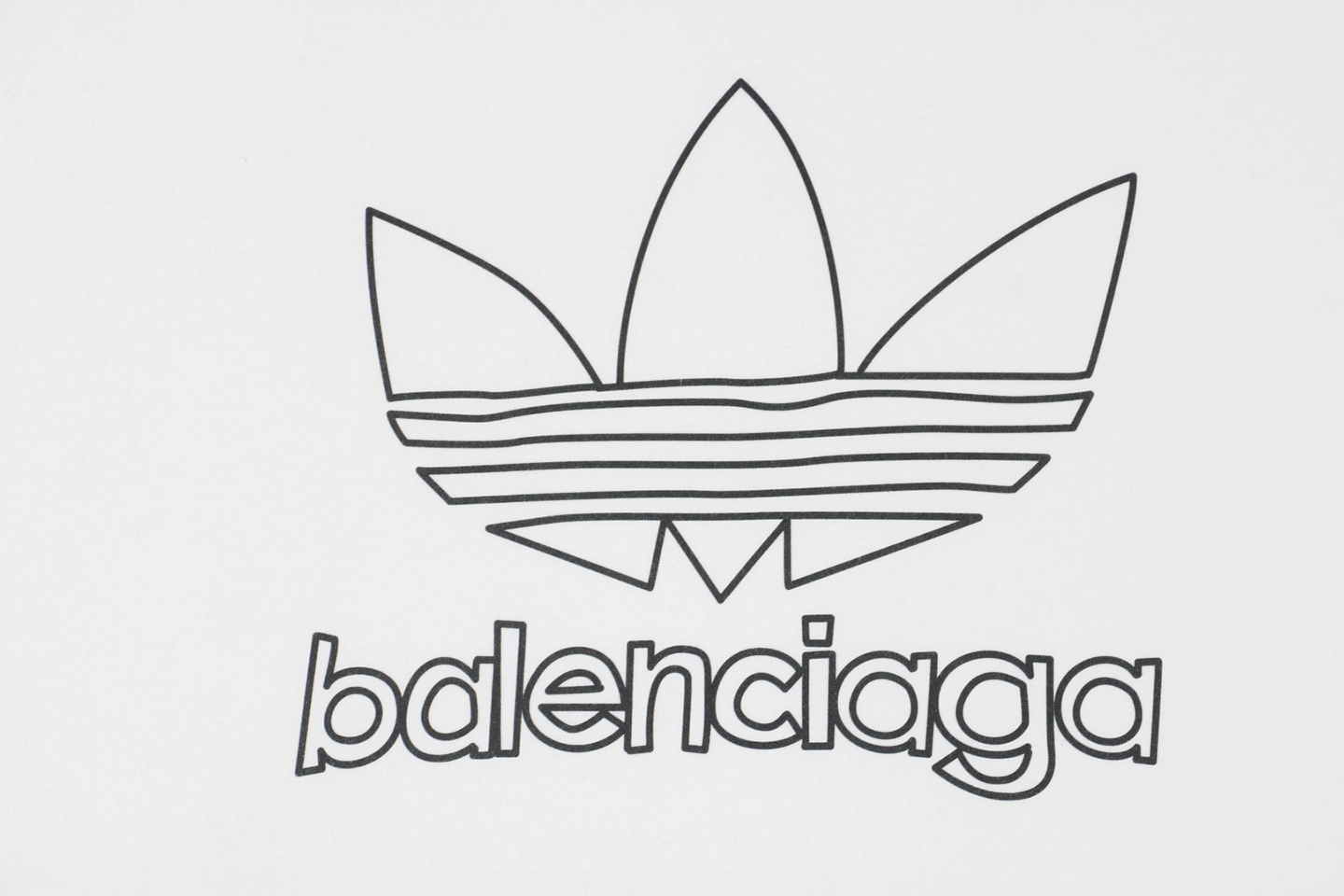 Balenciaga x Adidas Trefoil Logo Crewneck Shirt White Front side Logo