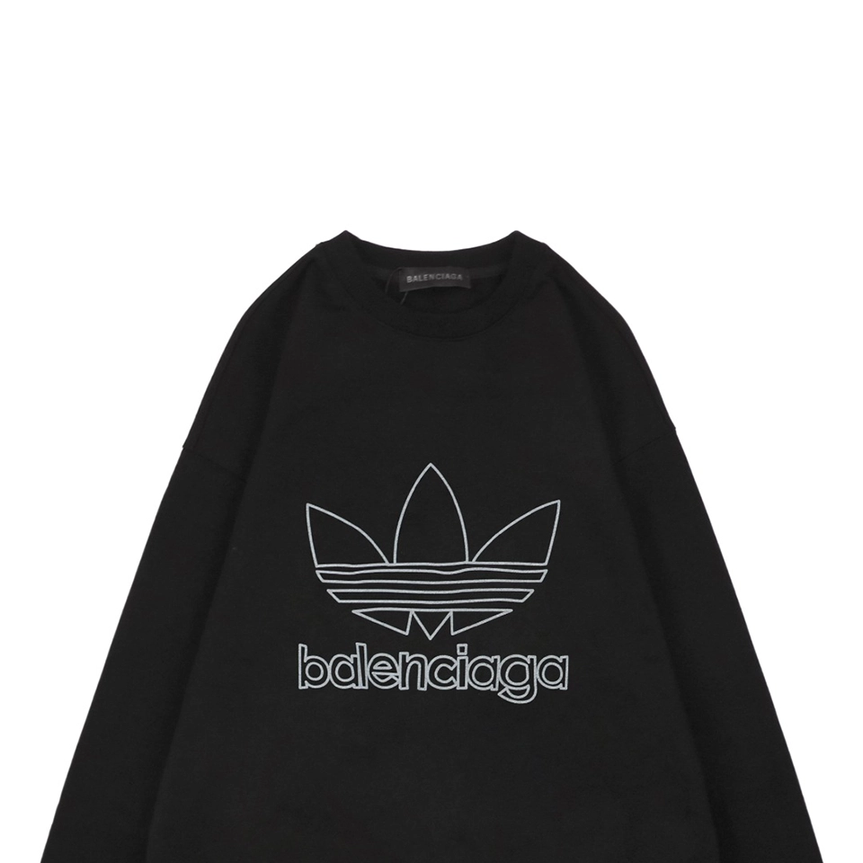Balenciaga x Adidas Trefoil Logo Crewneck Shirt Black