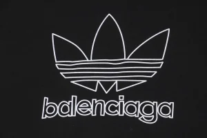 Balenciaga x Adidas Trefoil Logo Crewneck Shirt Black Front side Logo