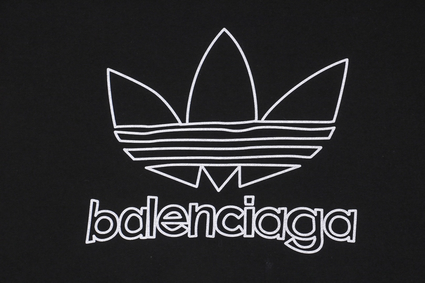 Balenciaga x Adidas Trefoil Logo Crewneck Shirt Black Front side Logo