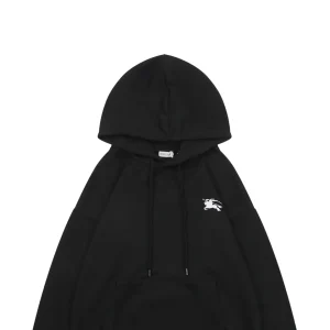 Burberry Equestrian Knight Embossed Logo Hoodie Black