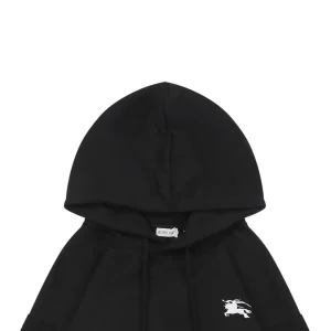 Burberry Equestrian Knight Embossed Logo Hoodie Black