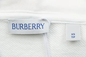 Burberry Equestrian Knight Embossed Logo Hoodie White Logo tag