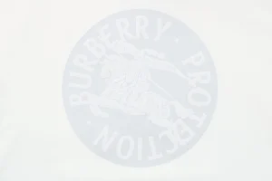 Burberry Equestrian Knight Embossed Logo Hoodie White Back side Logo