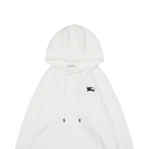 Burberry Equestrian Knight Embossed Logo Hoodie White