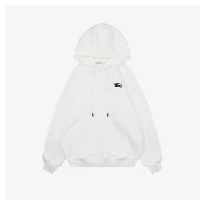 Burberry Equestrian Knight Embossed Logo Hoodie White Front side