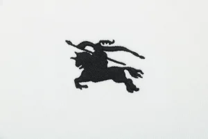 Burberry Equestrian Knight Embossed Logo Hoodie White Logo