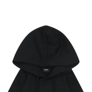 Fendi Mesh Embroidered Logo Hoodie Black