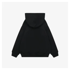 Fendi Mesh Embroidered Logo Hoodie Black Back side