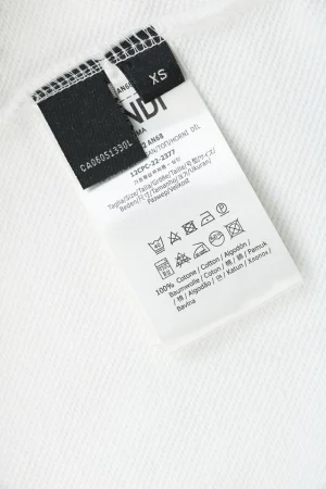 Fendi Mesh Embroidered Logo Hoodie White Wash tag