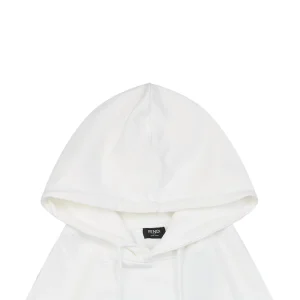 Fendi Mesh Embroidered Logo Hoodie White
