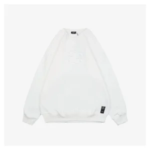 Fendi Tonal Double-F Embossed Crewneck Sweatshirt White