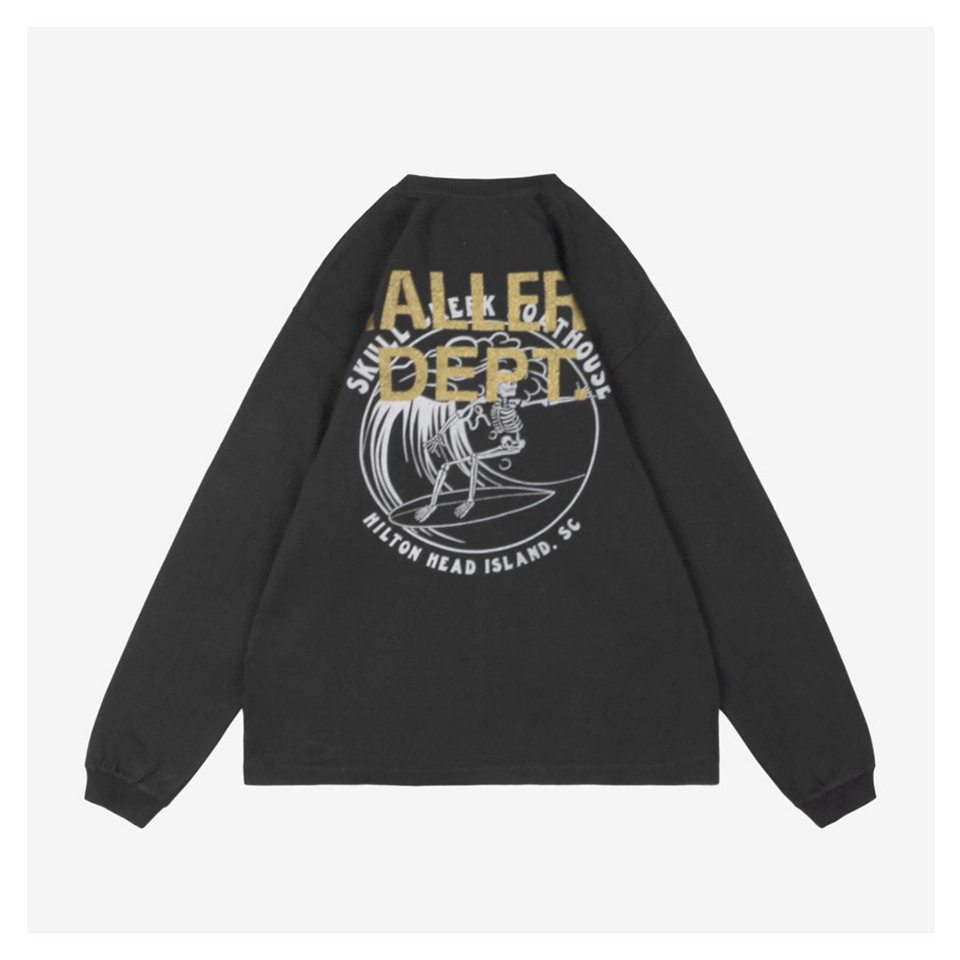 Gallery Dept Skull Surfing Foil Glitter Print Shirt Back side