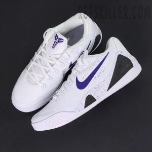 Nike Kobe 9 EM Protro TB ‘Lakers Home’ — Overhead shot displaying full shoe design and sleek proportions.