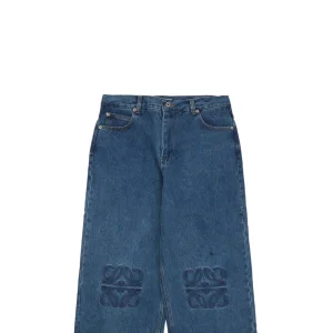 L Anagram Knee Embroidered Denim Pants
