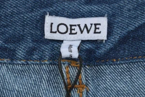 L Anagram Knee Embroidered Denim Pants Logo tag