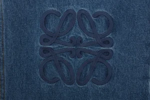 L Anagram Knee Embroidered Denim Pants Logo