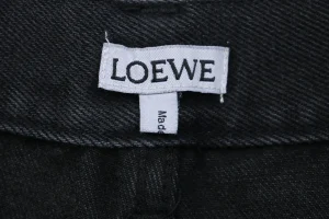 L Black Logo Patch Denim Pants Logo tag