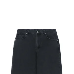 L Black Logo Patch Denim Pants