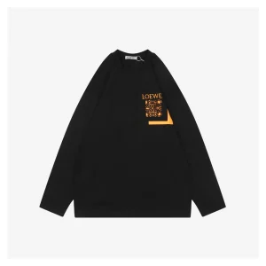 L Hollow Logo Pocket Detail Shirt Black