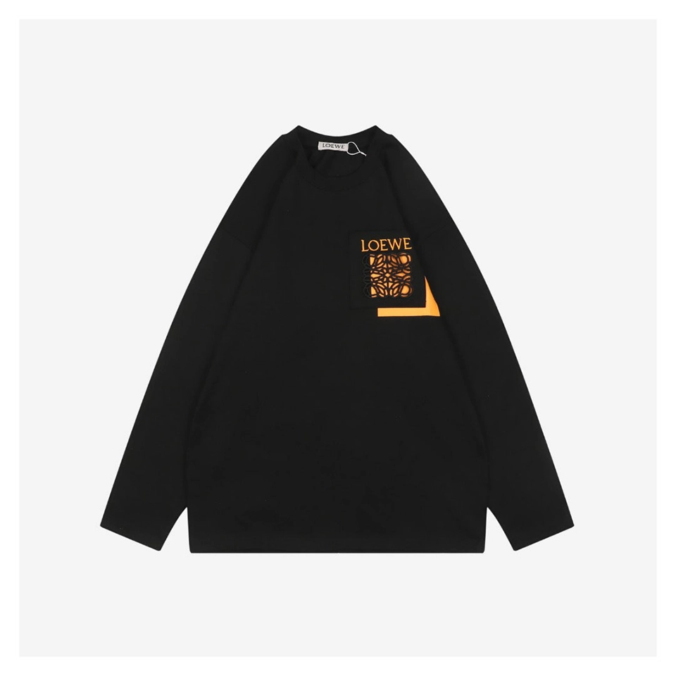 L Hollow Logo Pocket Detail Shirt Black