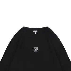 L Small Anagram Embroidery Crewneck Sweatshirt Black