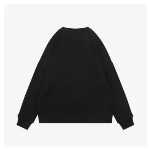 L Small Anagram Embroidery Crewneck Sweatshirt Black Back side