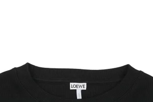 L Small Anagram Embroidery Crewneck Sweatshirt Black Neckline