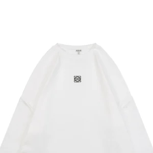 L Small Anagram Embroidery Crewneck Sweatshirt White
