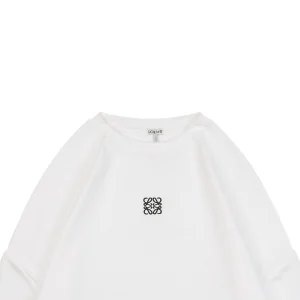 L Small Anagram Embroidery Crewneck Sweatshirt White