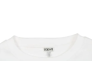 L Small Anagram Embroidery Crewneck Sweatshirt White Neckline