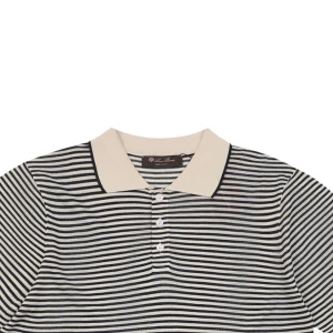 LP Elvo Striped Contrast Collar Knit Polo T-shirt