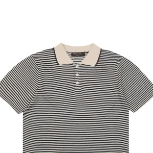 LP Elvo Striped Contrast Collar Knit Polo T-shirt