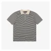 LP Elvo Striped Contrast Collar Knit Polo T-shirt