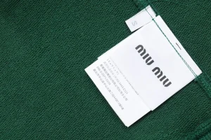 MM Embroidered Half-Zip Sweatshirt Green Wash tag