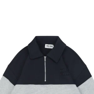 MM Patch Logo Half-Zip Colorblock Sweatshirt