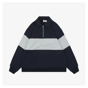 MM Patch Logo Half-Zip Colorblock Sweatshirt