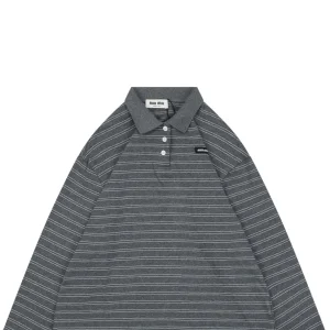 MM Striped Logo Patch Polo Shirt Grey/Black
