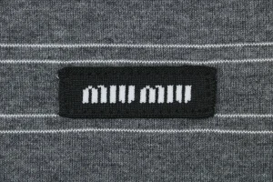 MM Striped Logo Patch Polo Shirt Grey/Black Logo tag