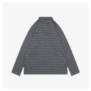 MM Striped Logo Patch Polo Shirt Grey/Black Back side