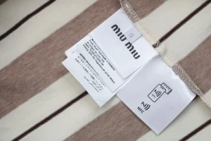 MM Striped Logo Patch Polo Shirt Khaki Wash tag