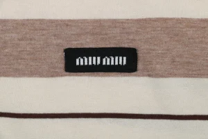 MM Striped Logo Patch Polo Shirt Khaki Logo tag