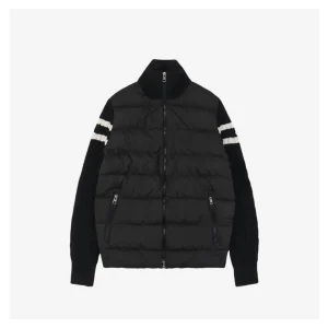Moncler Double-Stripe Sleeve Panel Down Jacket Black