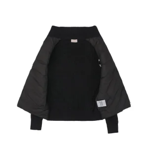 Moncler Double-Stripe Sleeve Panel Down Jacket Black Inside