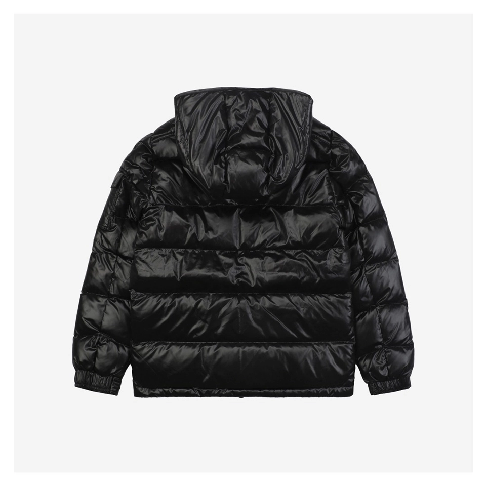 Moncler Maya Logo Patch Hooded Down Jacket