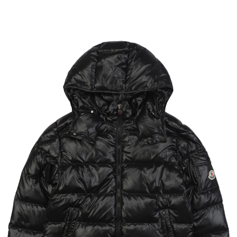 Moncler Maya Logo Patch Hooded Down Jacket
