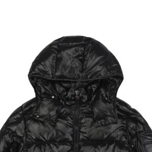 Moncler Maya Logo Patch Hooded Down Jacket