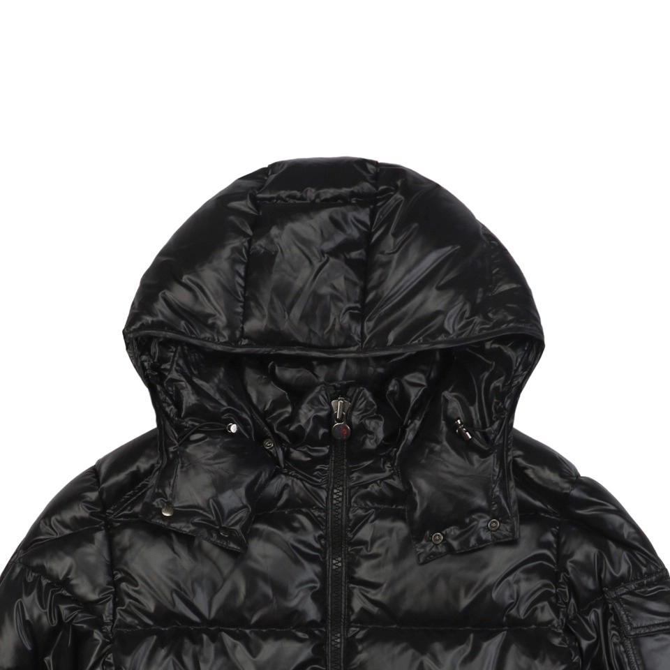 Moncler Maya Logo Patch Hooded Down Jacket